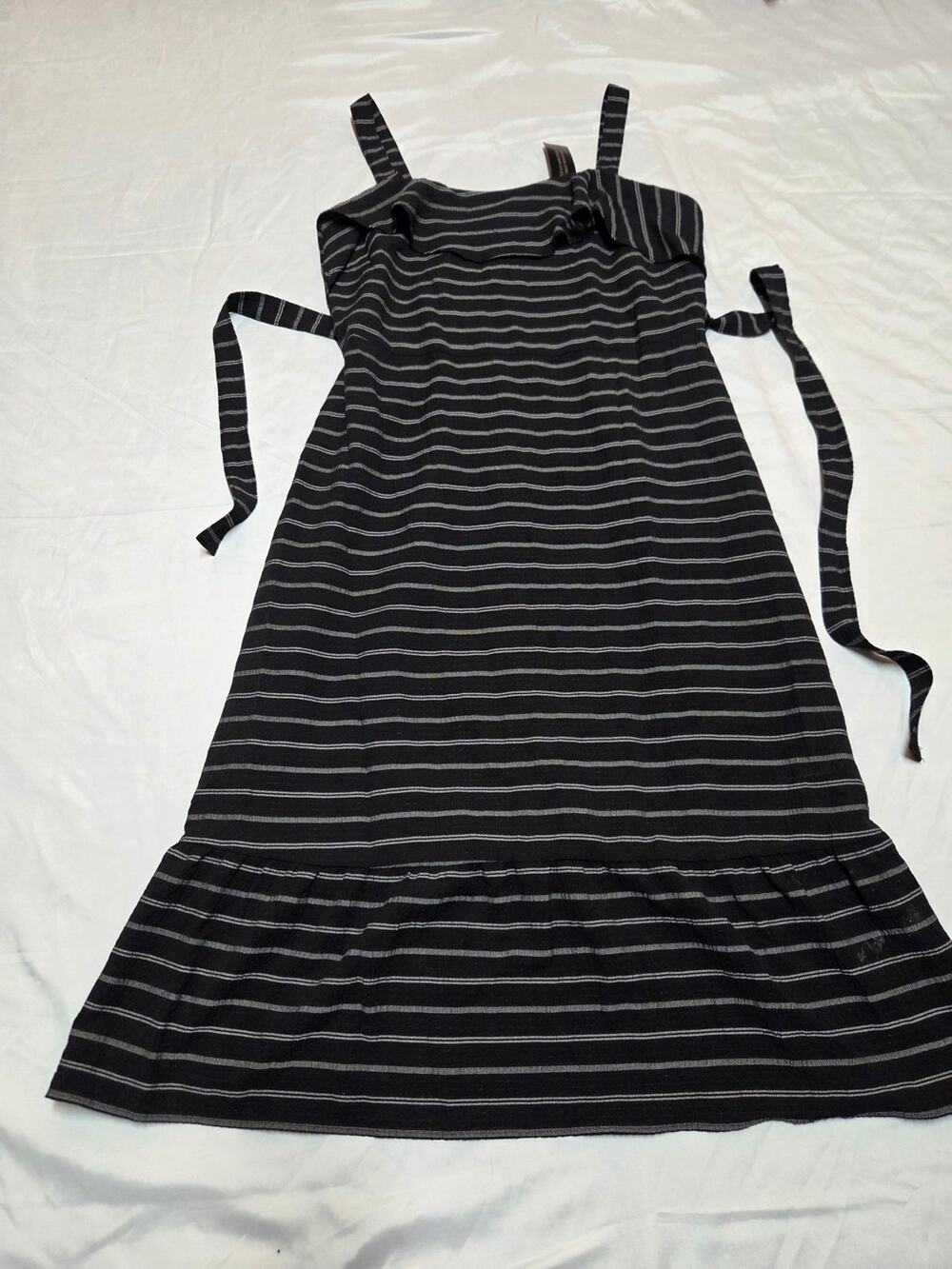 Banana Republic Black Dress with Gray Stripe Detail